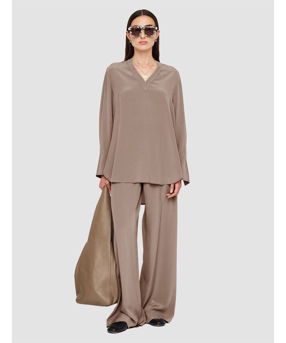 JOSEPH 【洗える】クレープ ド ソワ　Vネックブラウス 