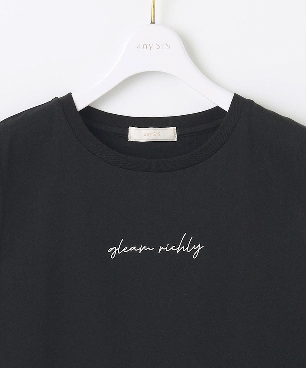ANY SIS 【洗える】ノースリーブロゴ Tシャツ 