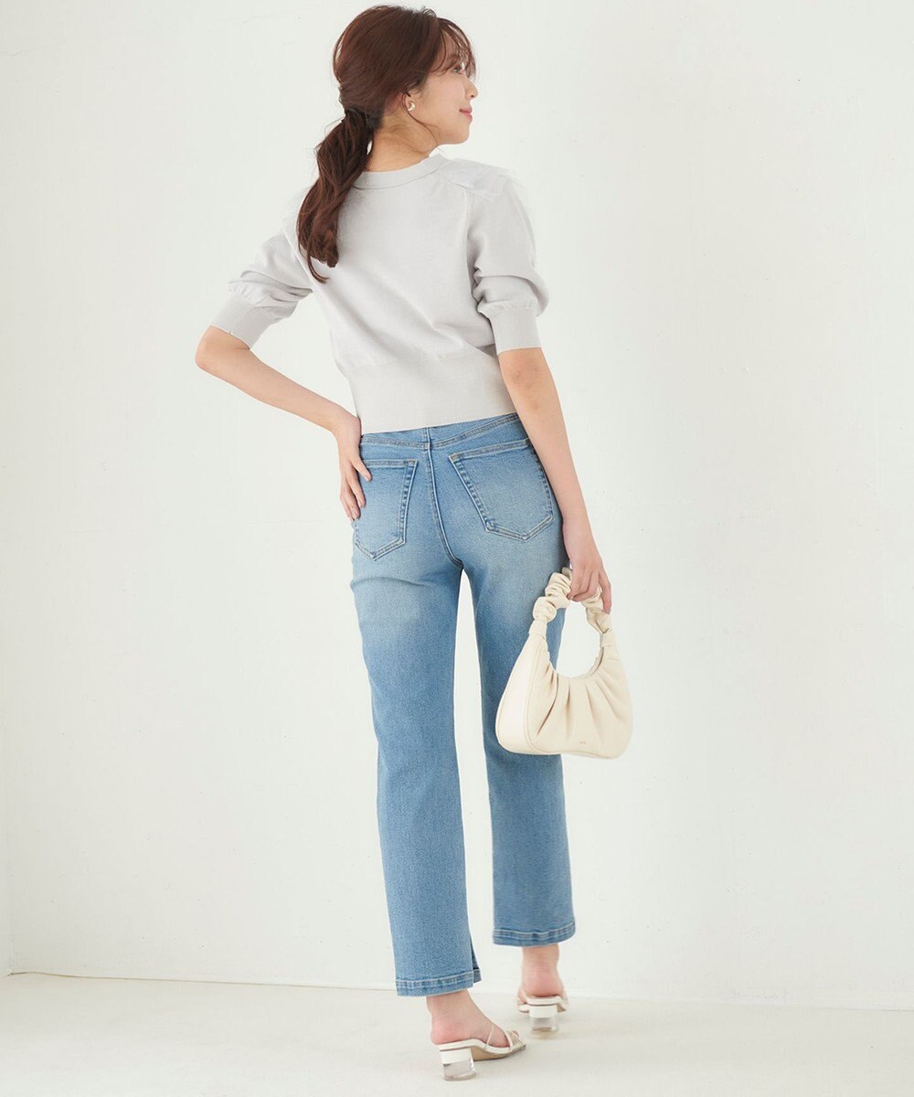 Feroux 【美人百花7月号掲載】チュールコンビパフスリーブ ニット 