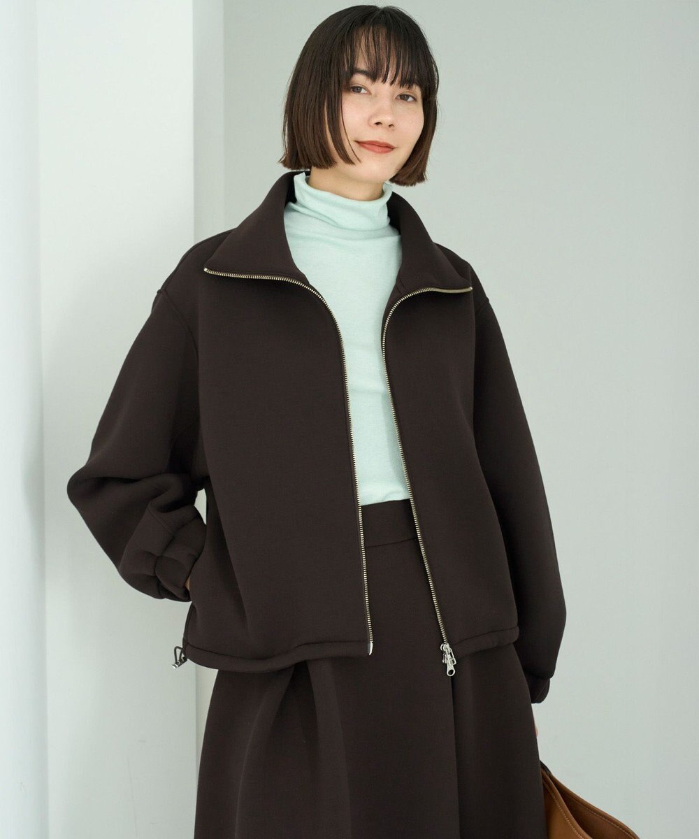 UNFILO L 【野呂佳代さん着用】BEAUTY FORM JERSEY+ ZIPブルゾン 