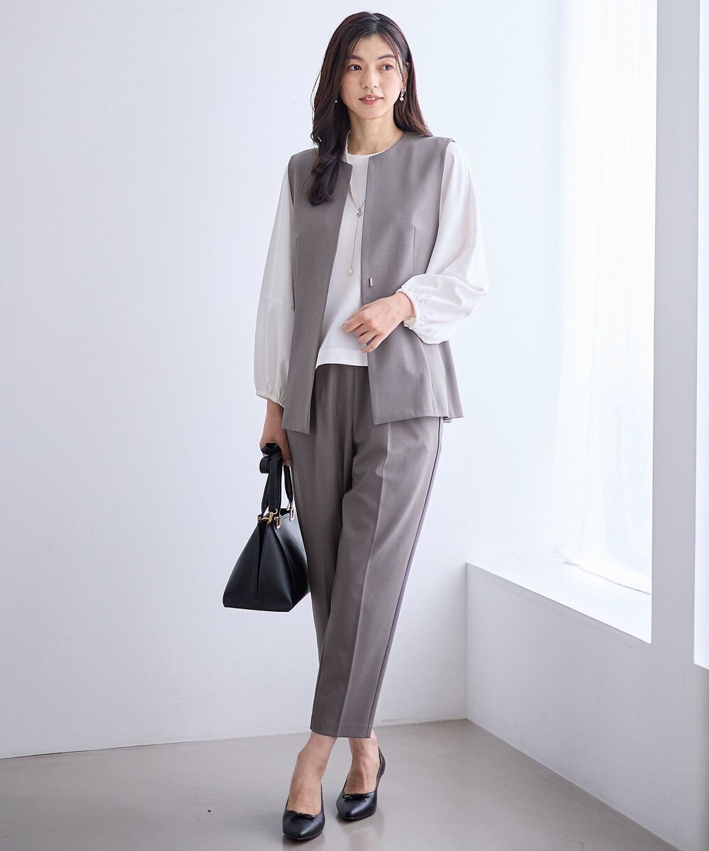 ANY L 【3SET】きちんと見え3点コーデセット（ブラウス＋ジレ＋パンツ） 