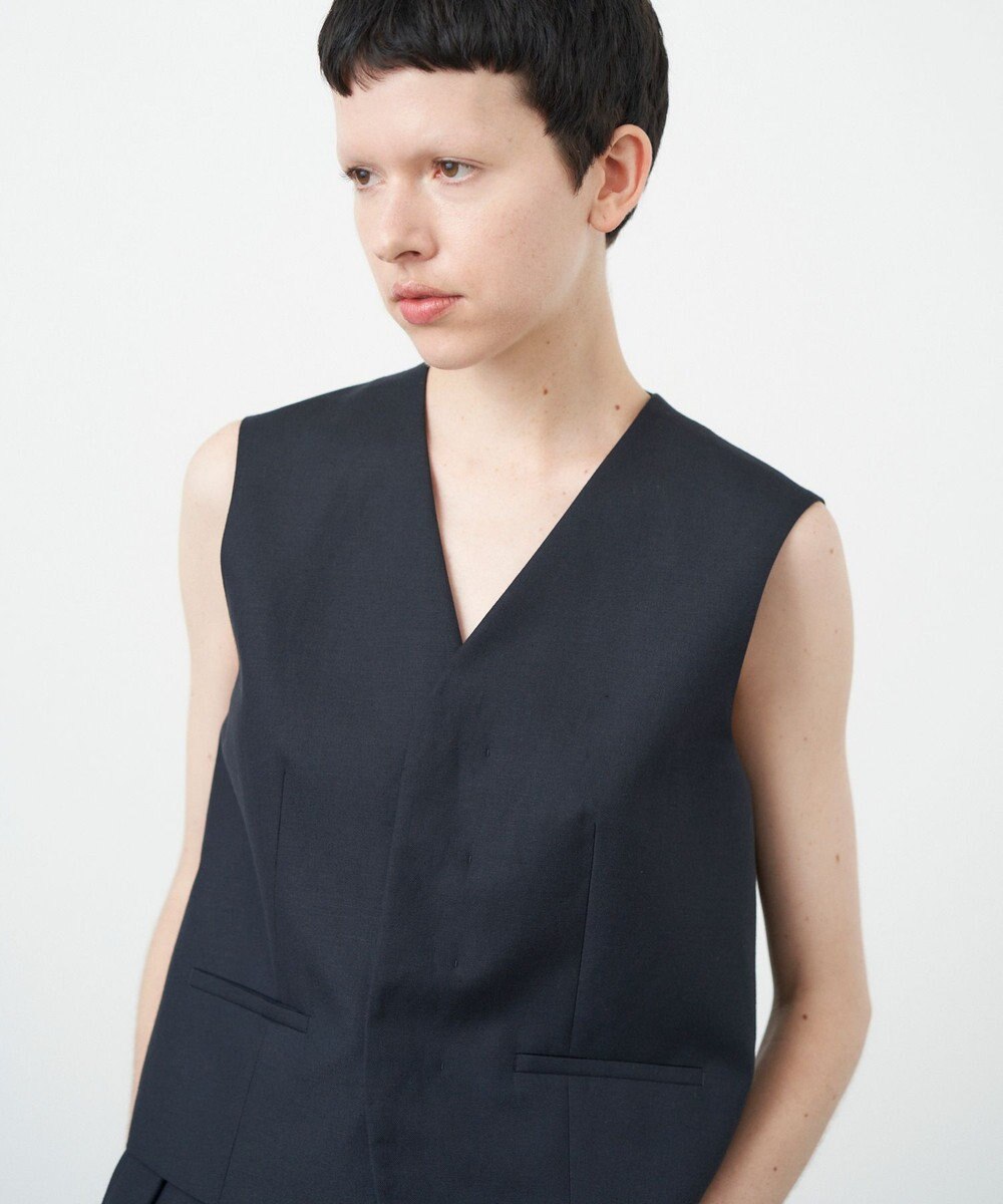 ATON WOOL LINEN SHRKSKIN | ウエストコート 