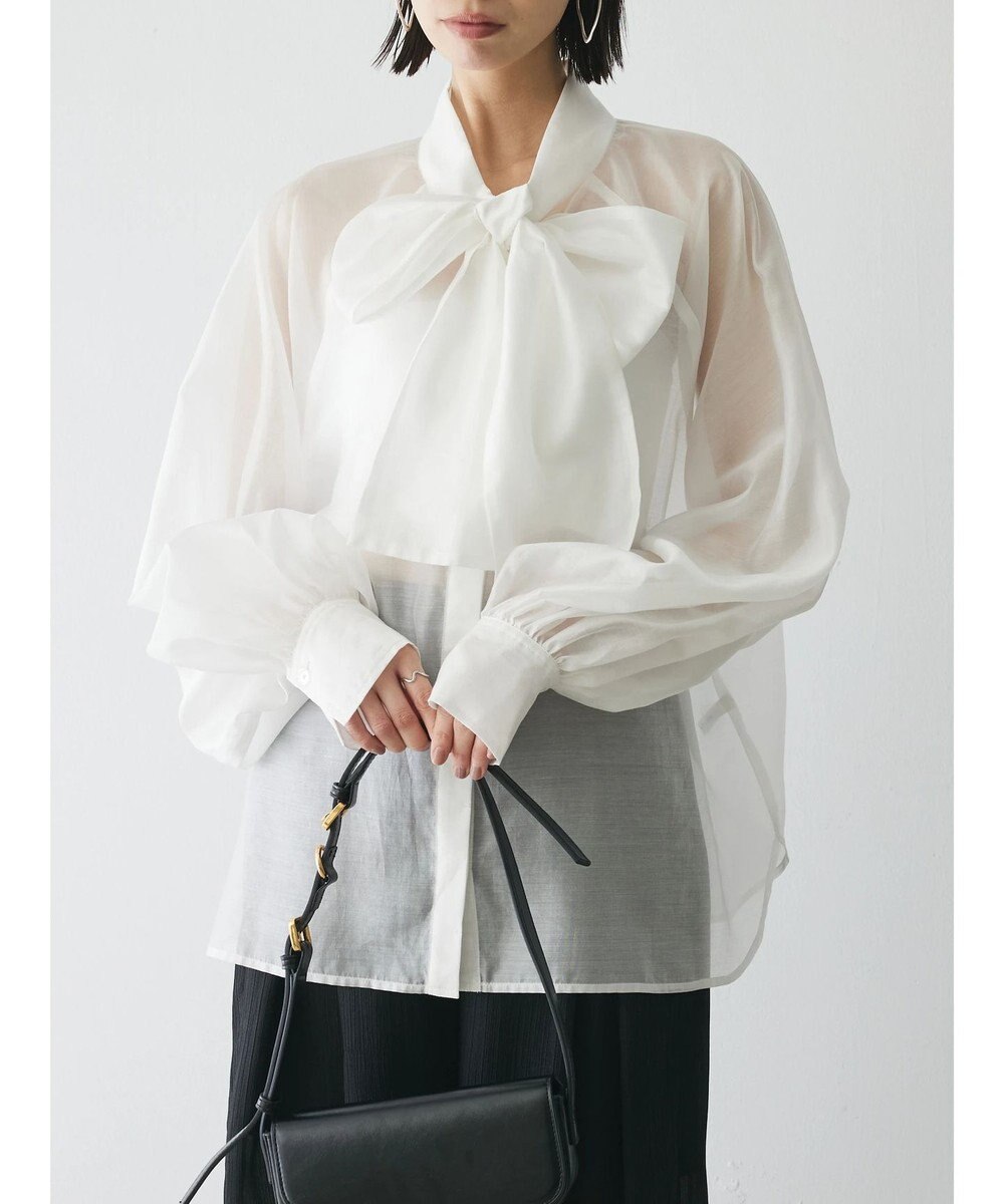Green Parks AnriettMusee シアーボウタイブラウス 