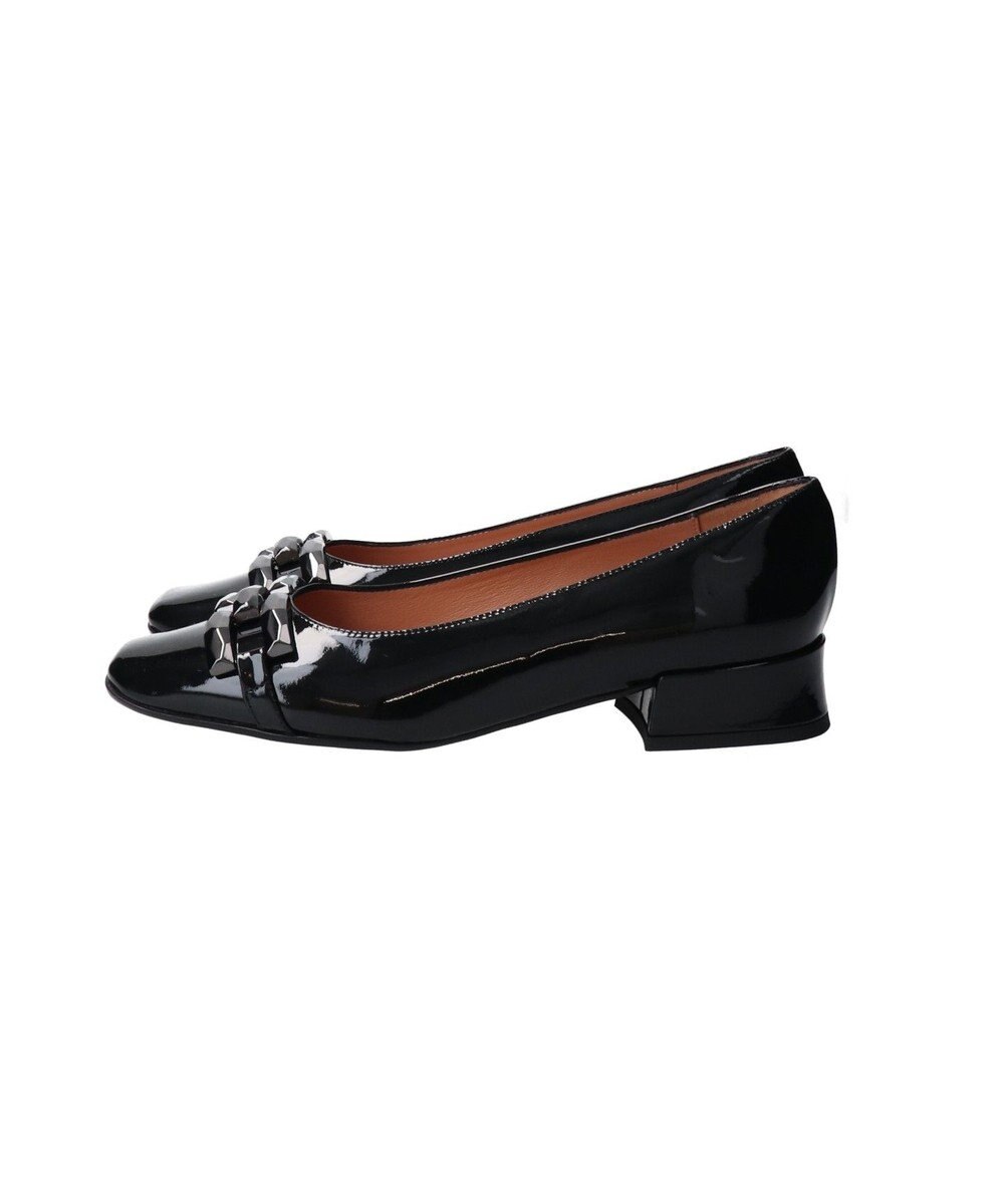 INTER-CHAUSSURES 【INTER-CHAUSSURES】スクエアトウローヒールバックルパンプス 