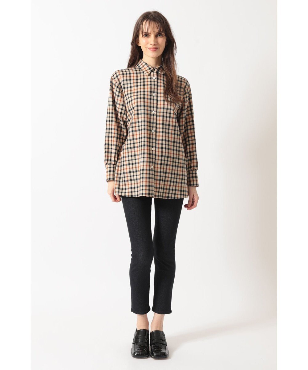 DAKS チェック ドローストリングオーバーシャツ 