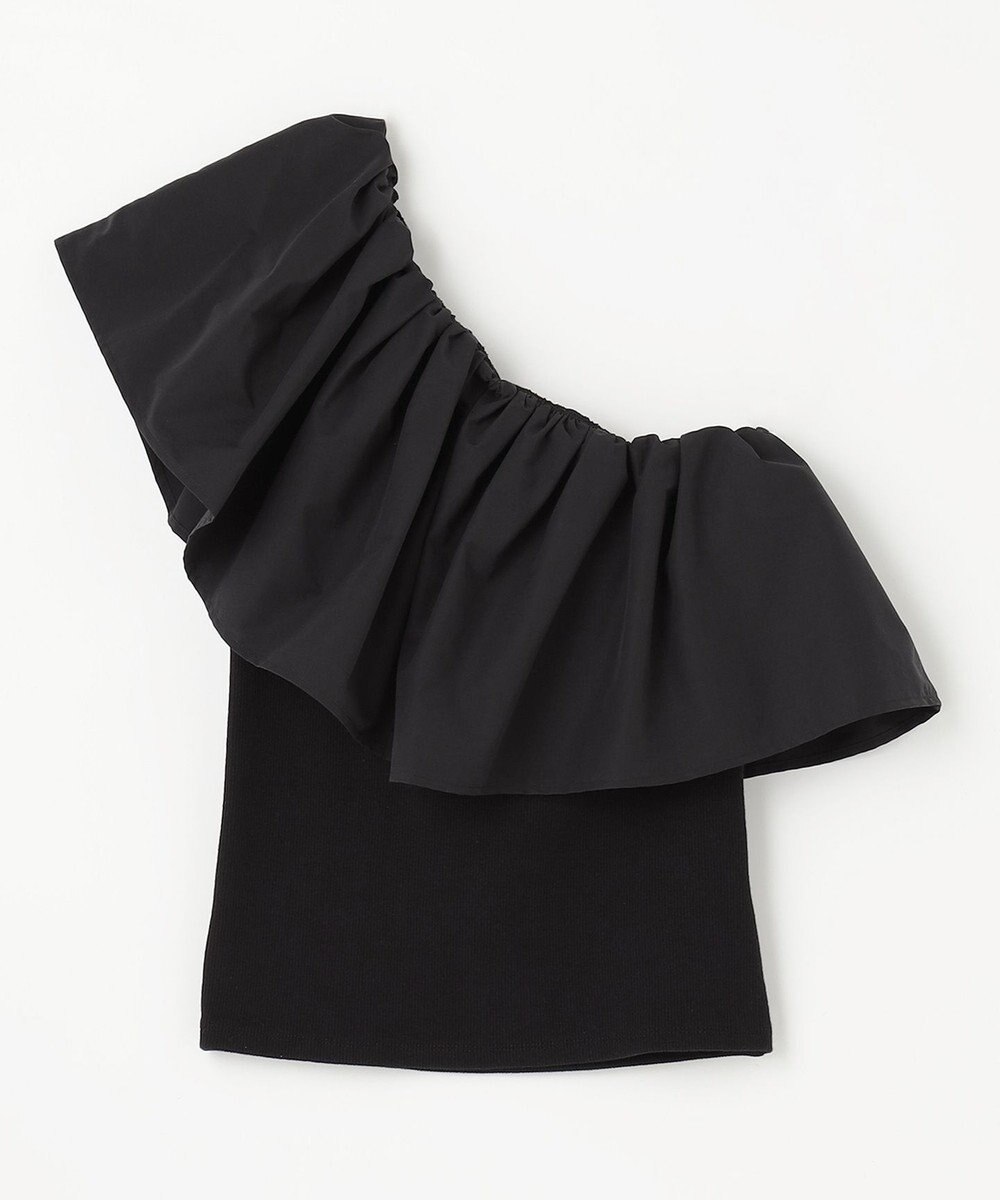 NAVE 【Nave・洗える/撥水/ストレッチ素材】ライトタフタ ワンショルダーブラウス 
