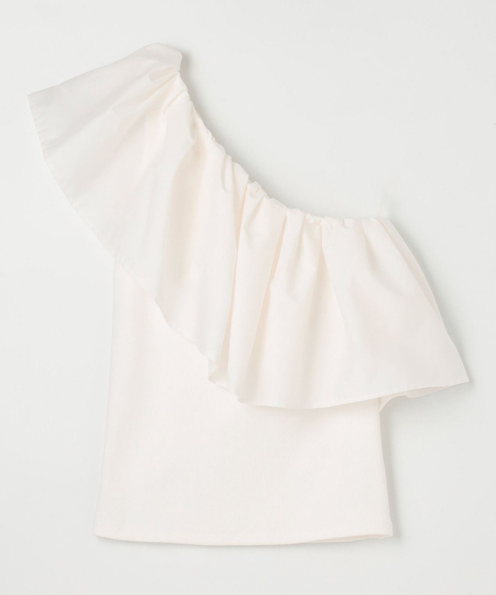 NAVE 【Nave・洗える/撥水/ストレッチ素材】ライトタフタ ワンショルダーブラウス 