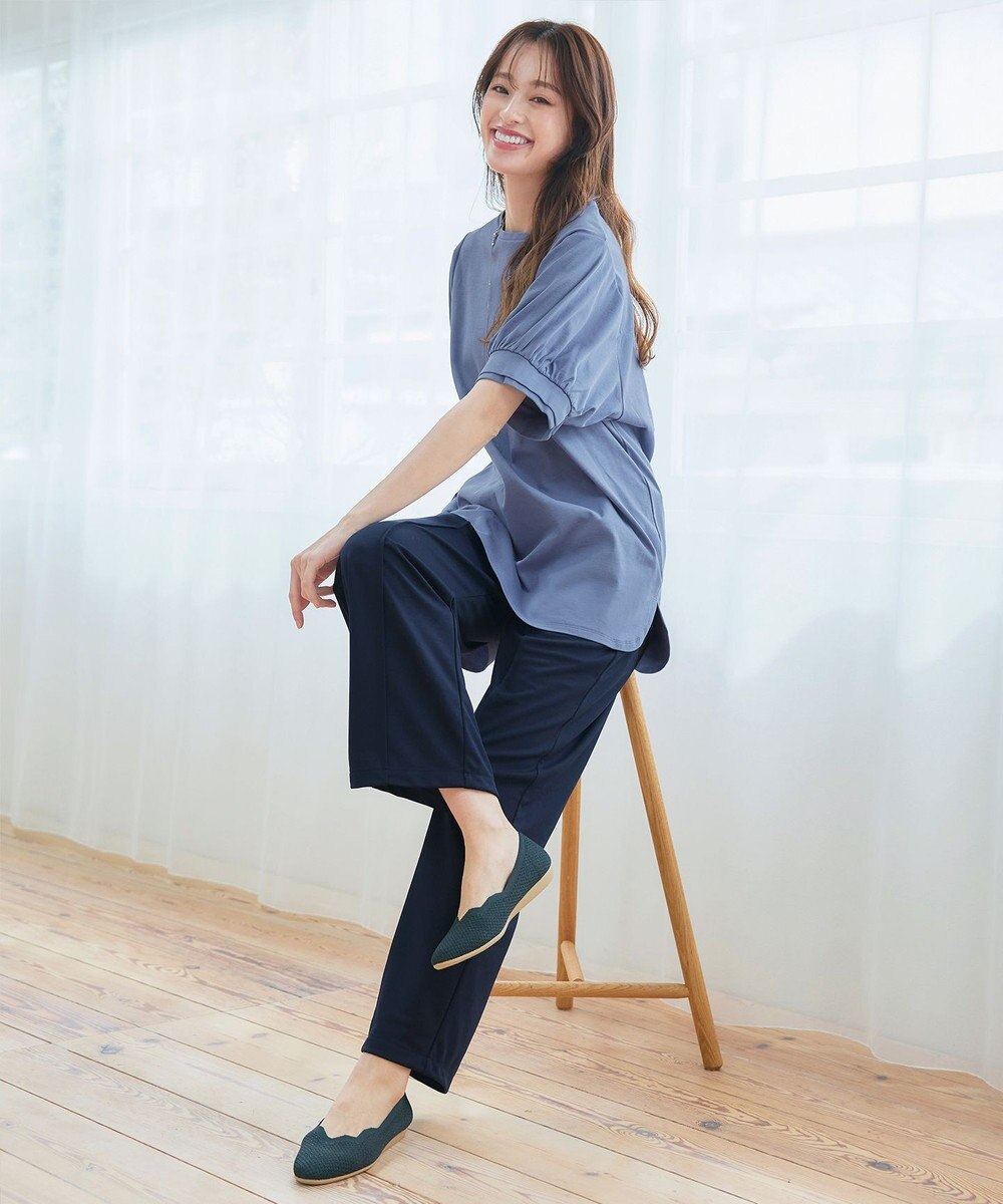 Tiaclasse 【UVケア・接触冷感】“あまラク” ボリュームパフスリーブカットソーチュニック 