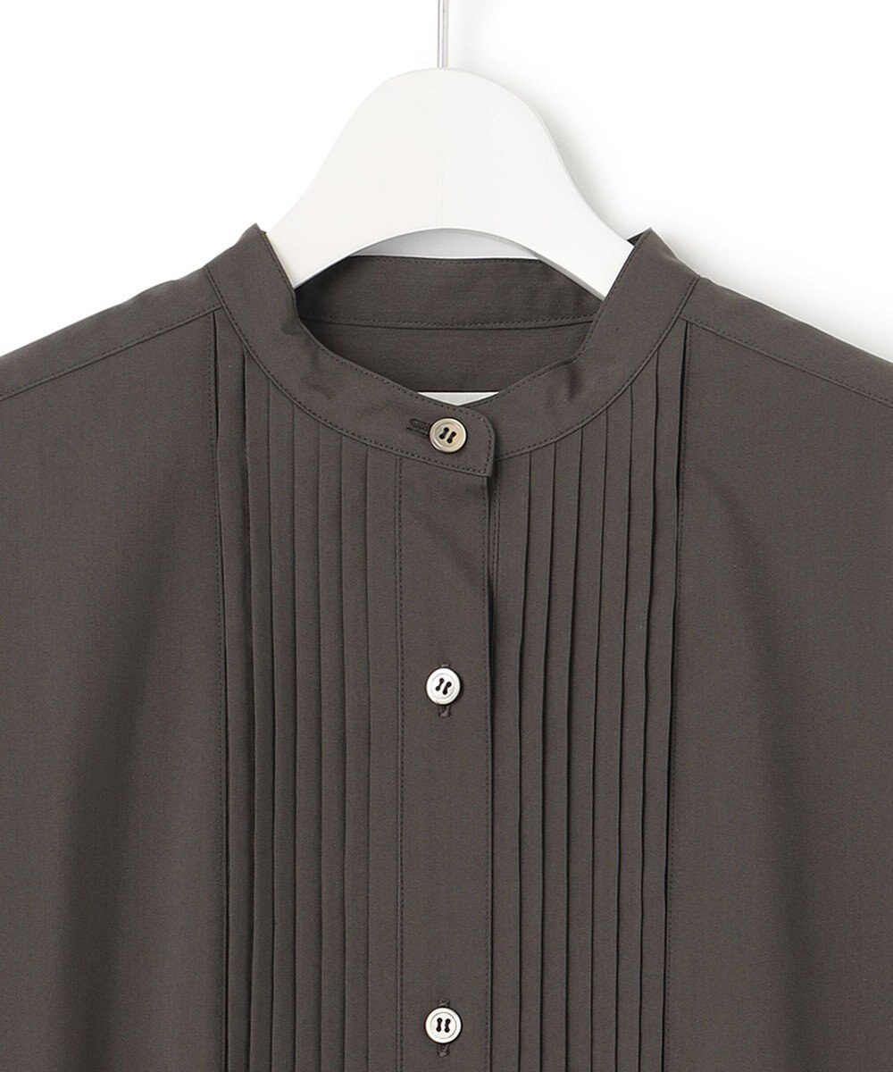 23区 【洗える】プレーンストレッチタフタ シャツ ワンピース 