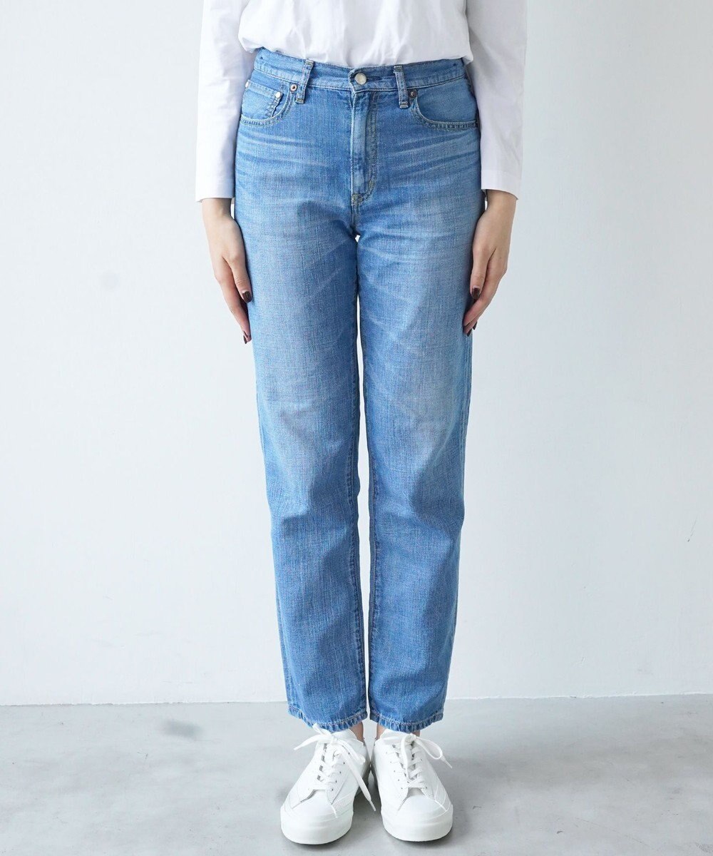 caqu FS linen tapered straight リネンテーパードストレートデニム 