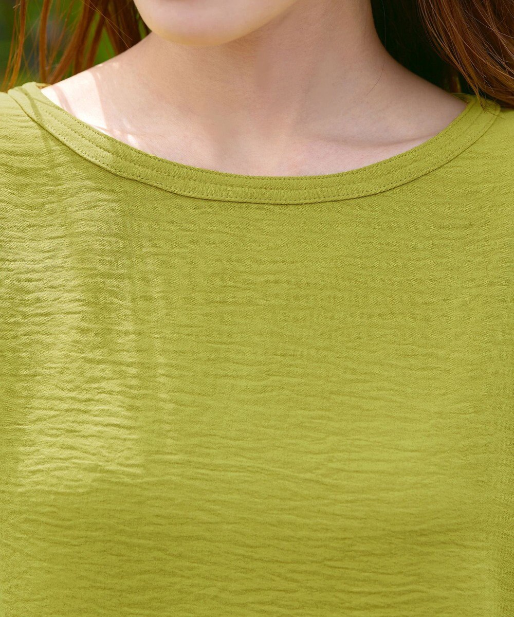 Tiaclasse 【洗える】麻調タックブラウス 