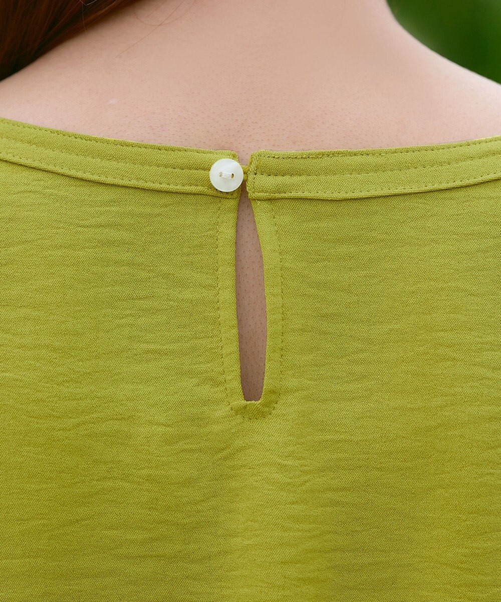 Tiaclasse 【洗える】麻調タックブラウス 