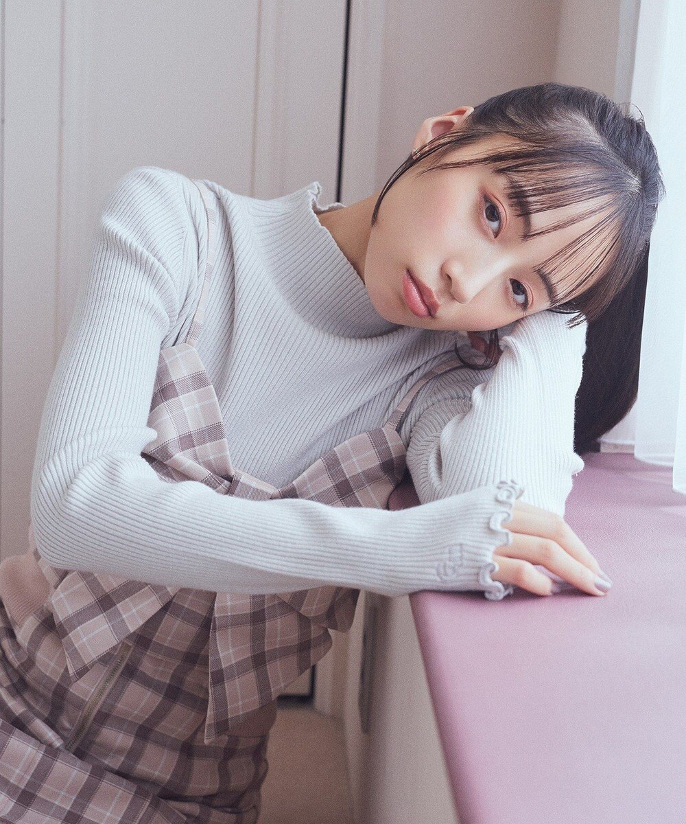 earth music&ecology 袖口刺繍リブニットプルオーバー 