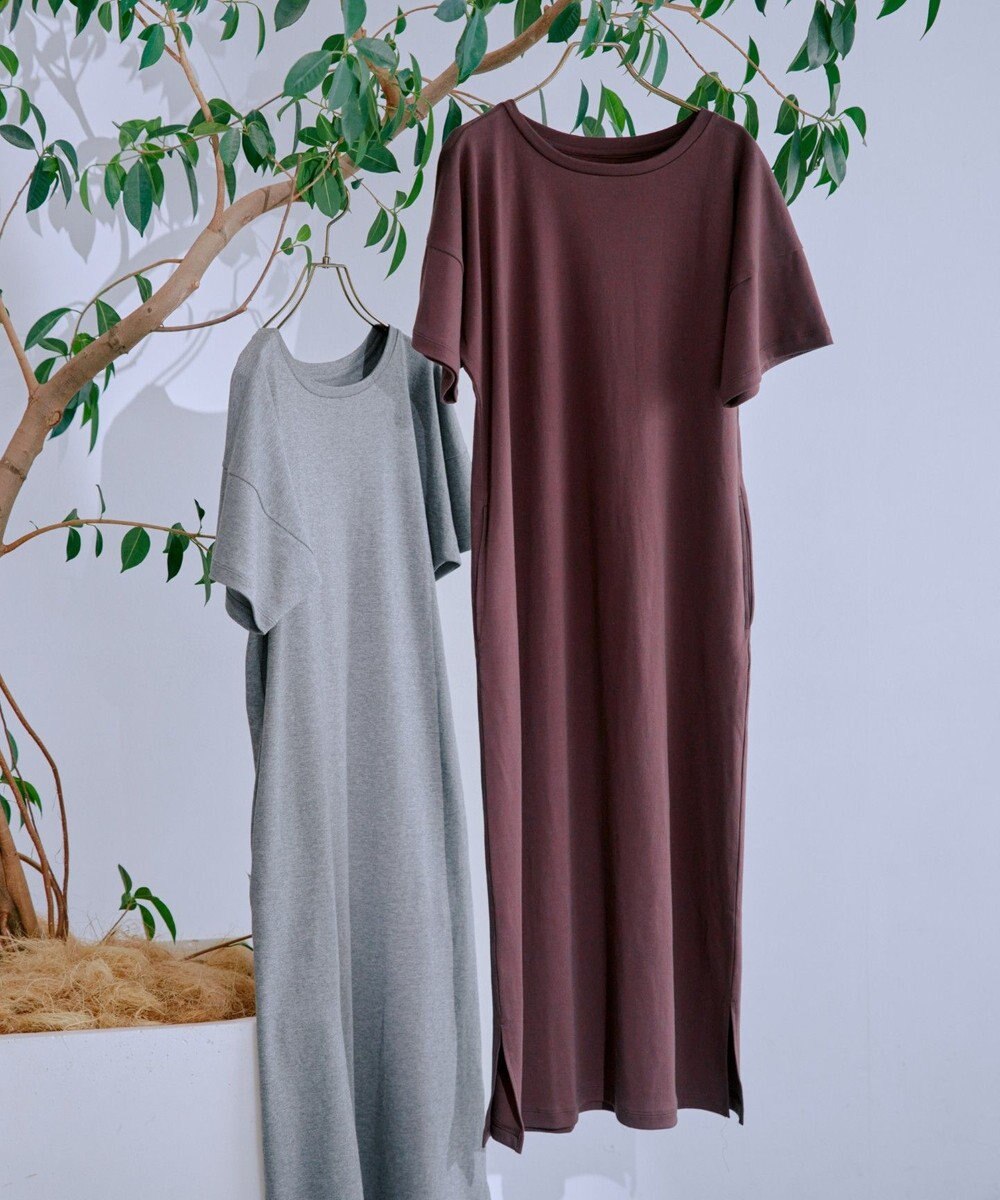 TOQUE 25SS新作〈大草直子さんアドバイザー〉スーピマコットン半袖ロングワンピース 