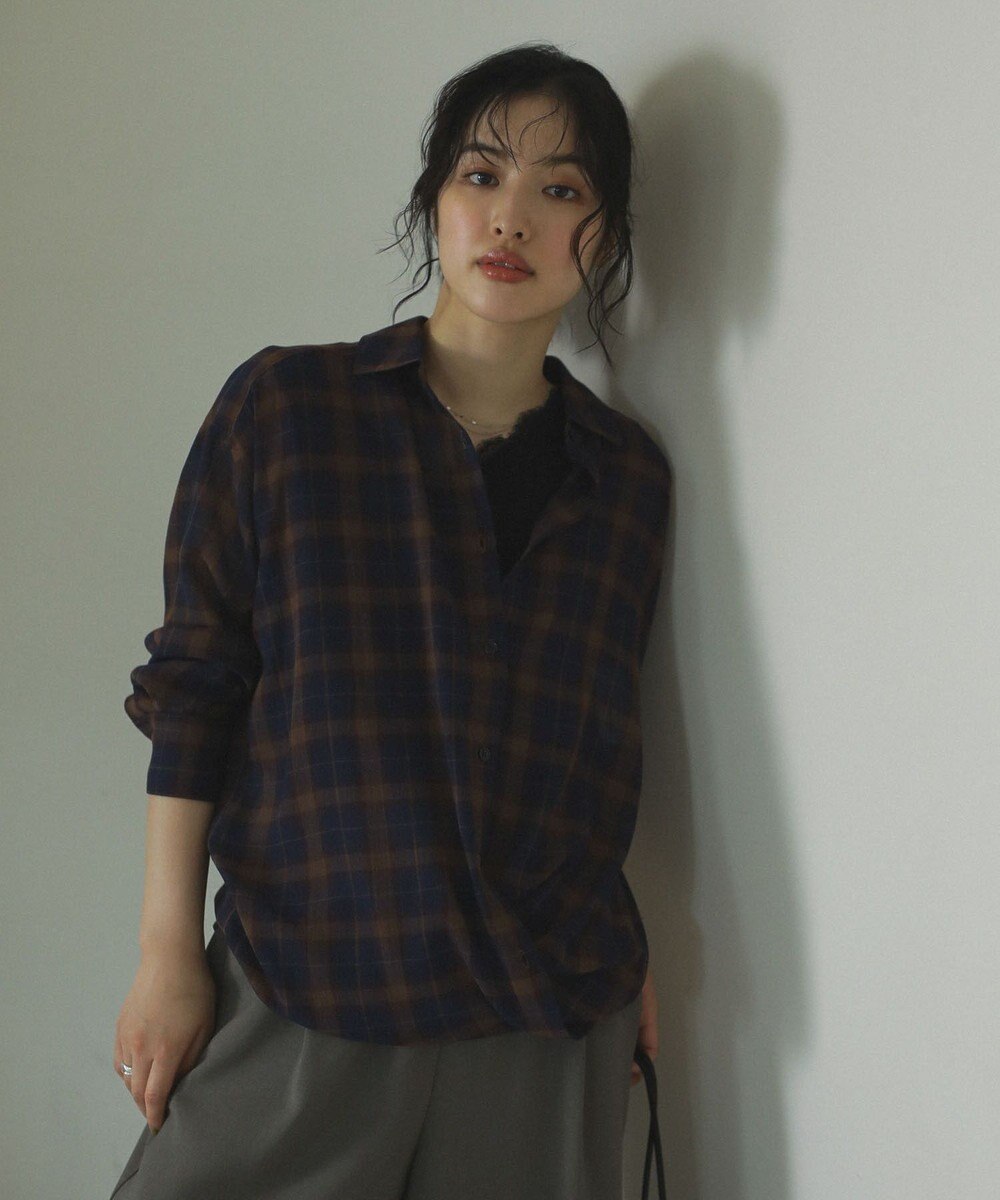 Green Parks カシュクールシアーシャツ 