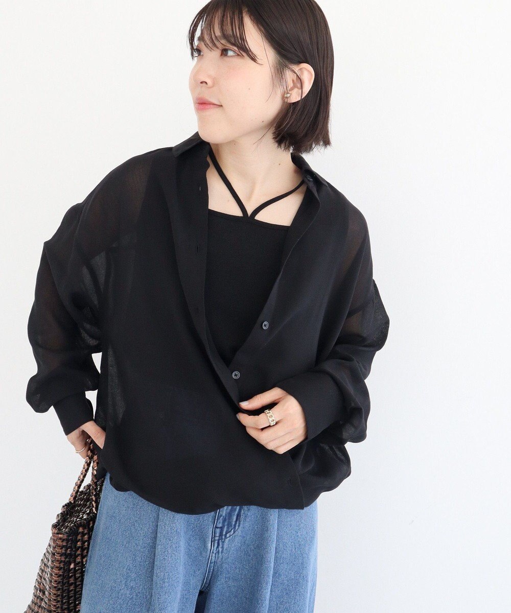 Green Parks カシュクールシアーシャツ 