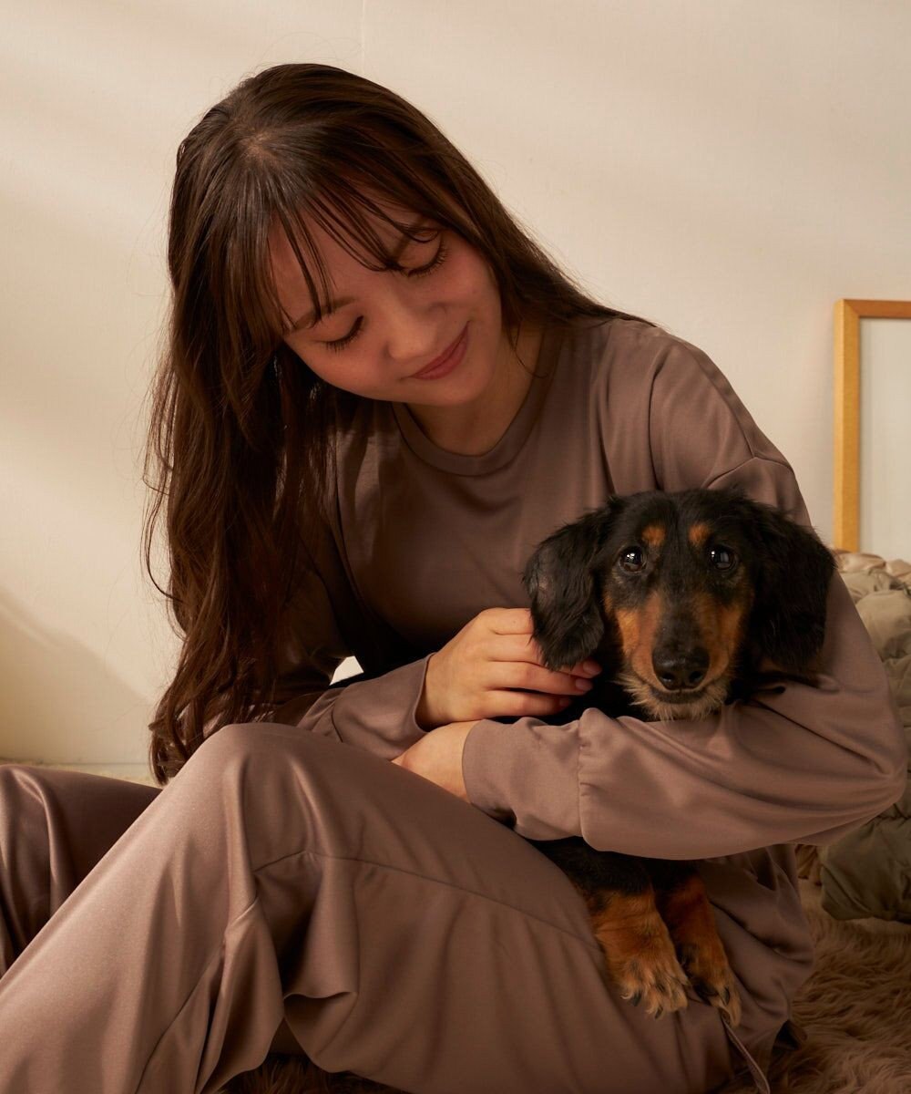 OP／FILA 【FILA】犬や猫の毛がつきにくいルームウェア上下セット/長袖 