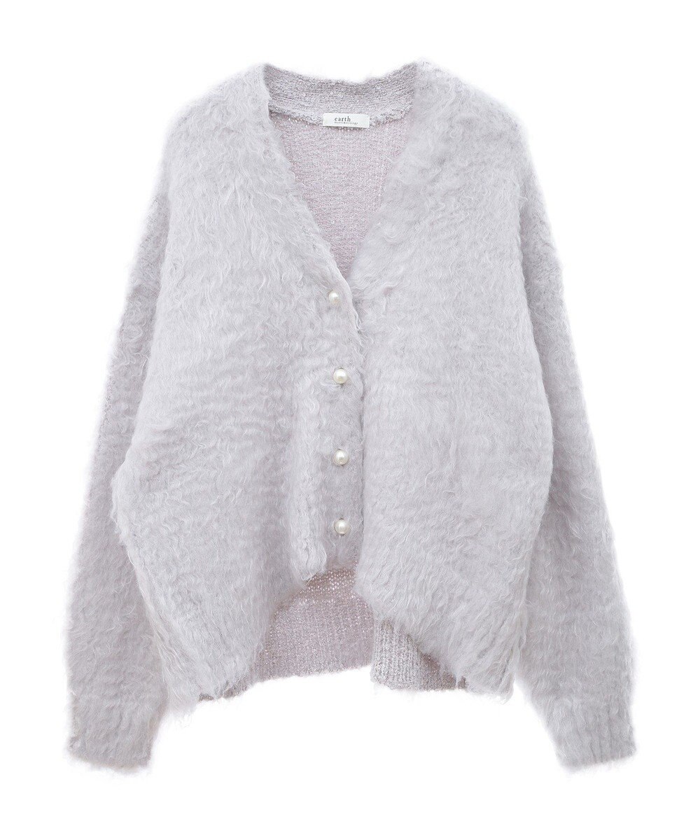 earth music&ecology フワフワパールニットカーディガン 