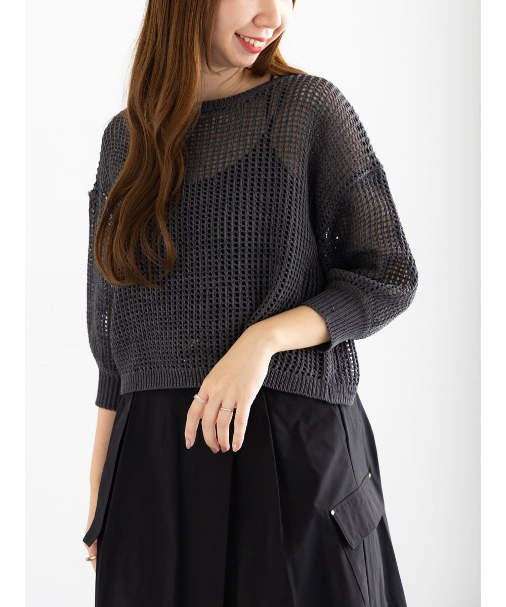 Te chichi スパンコールメッシュハーフスリーブニット《2025Autumn catalog item》 