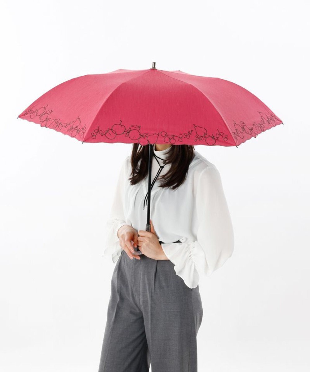 AURORA JILL STUART（ジル スチュアート）マーカーペインティング刺しゅう晴雨兼用傘(折りたたみ傘) 