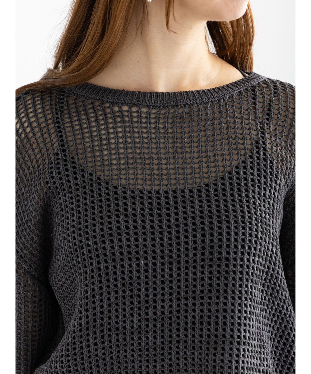 Te chichi スパンコールメッシュハーフスリーブニット《2025Autumn catalog item》 