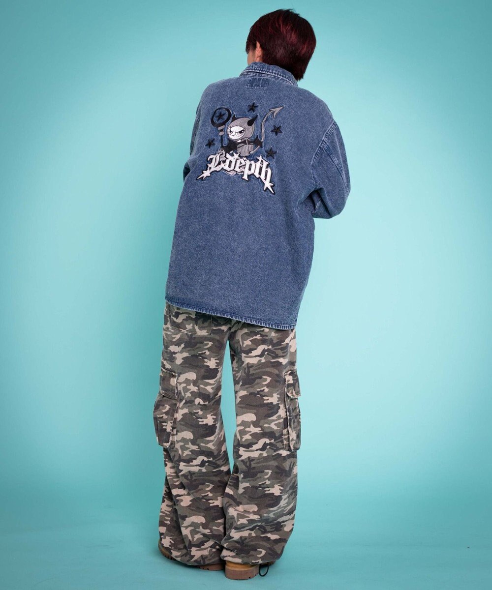 WEGO 【ユニセックス着用ITEM/MLサイズ展開】グラフィックデニムシャツ（LS） 