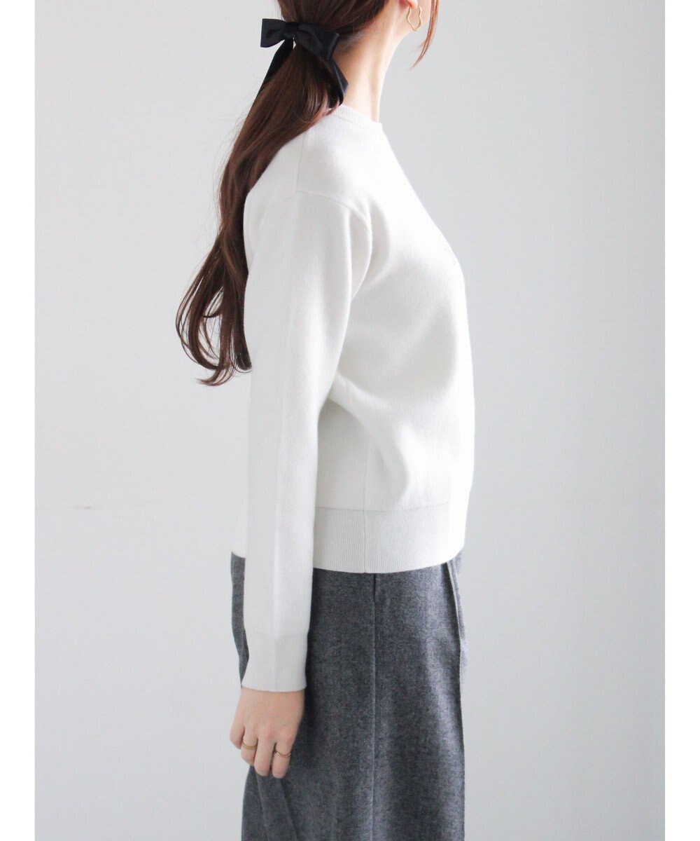 Te chichi パール&ウレタン刺繍ロゴニット 