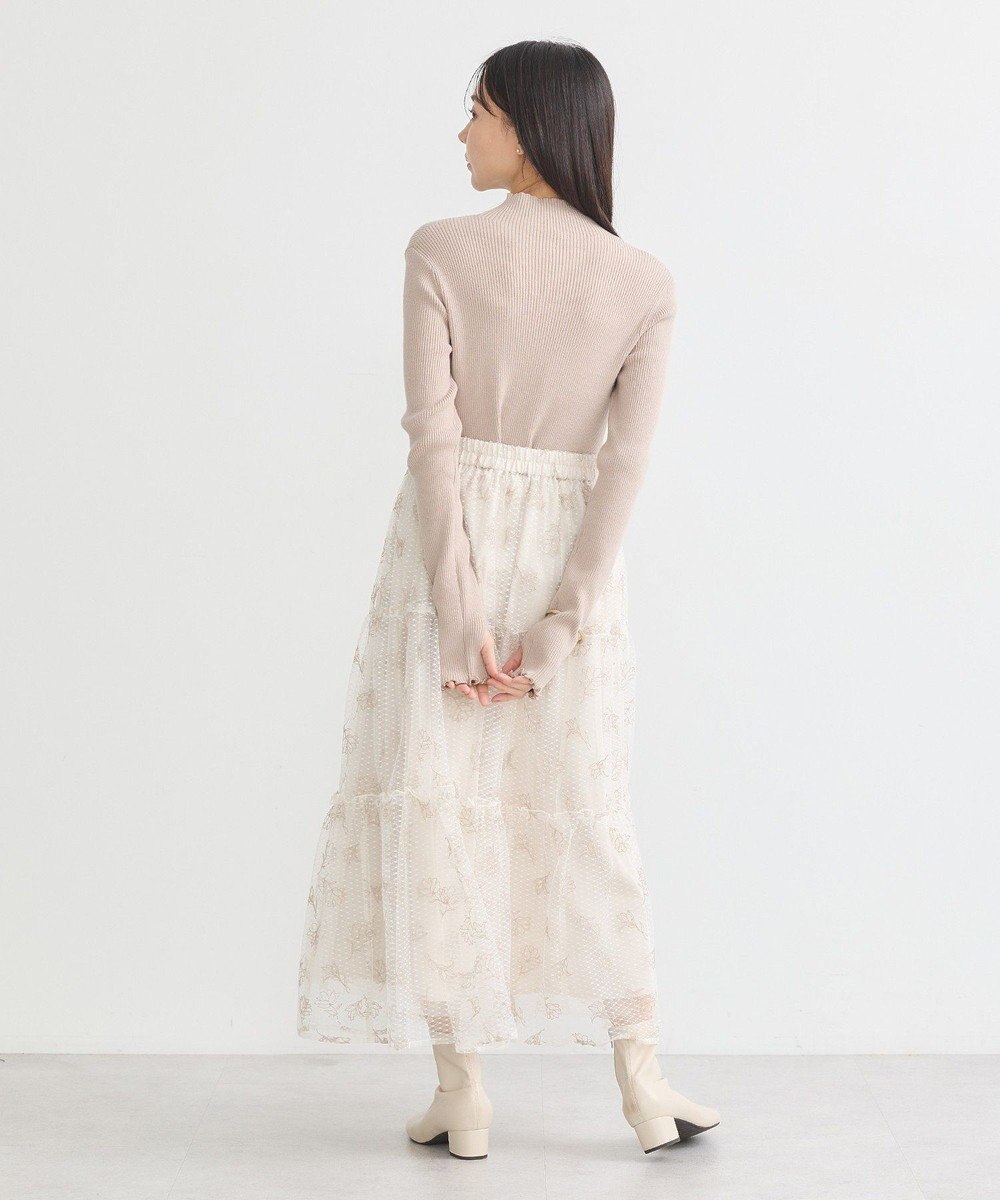 earth music&ecology 袖口刺繍リブニットプルオーバー 