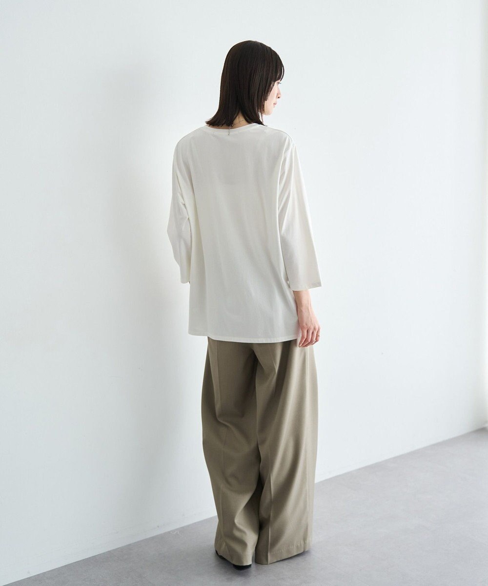 YECCA VECCA ラウンドヘム7分袖ロゴTee 