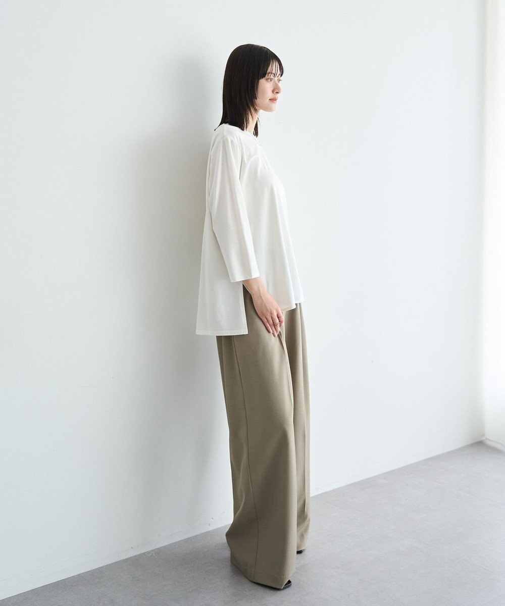 YECCA VECCA ラウンドヘム7分袖ロゴTee 