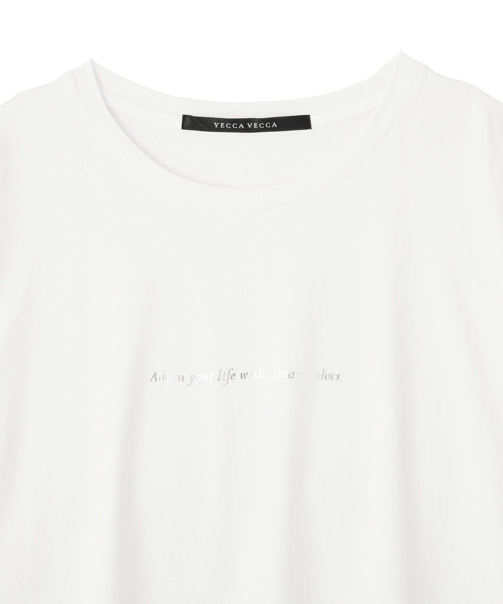 YECCA VECCA ラウンドヘム7分袖ロゴTee 