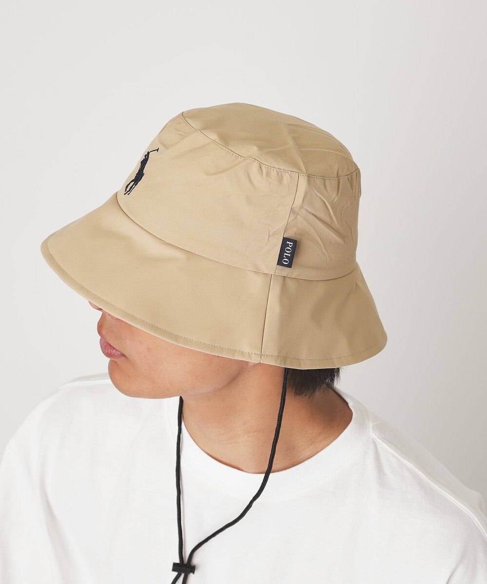 MOONBAT 【WEB限定/遮光/撥水】POLO RALPH LAUREN 晴雨兼用 バケットハット ／つば遮光生地 レインハット あご紐 