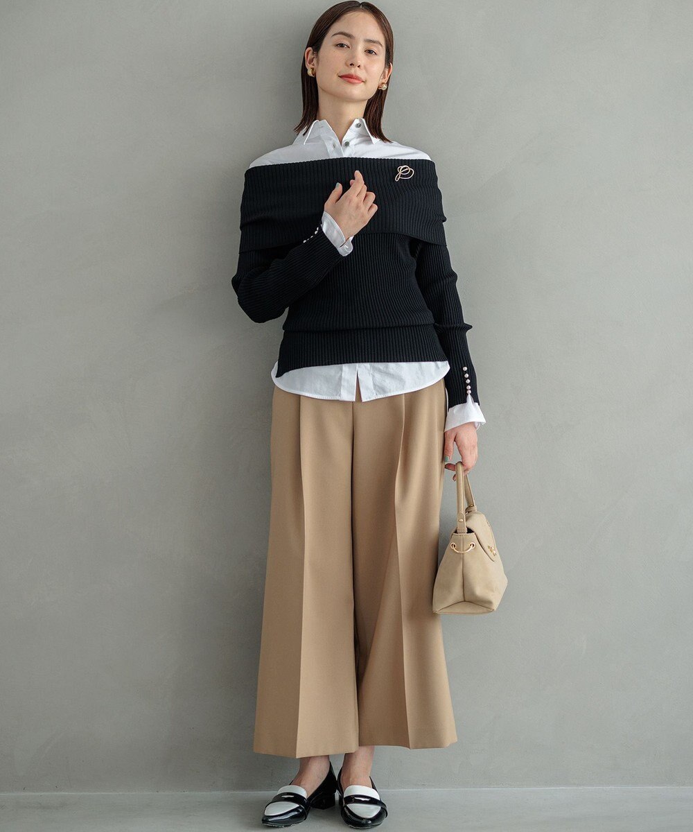 組曲 L 【WEB限定】ELENAオフショル風 ニットプルオーバー 