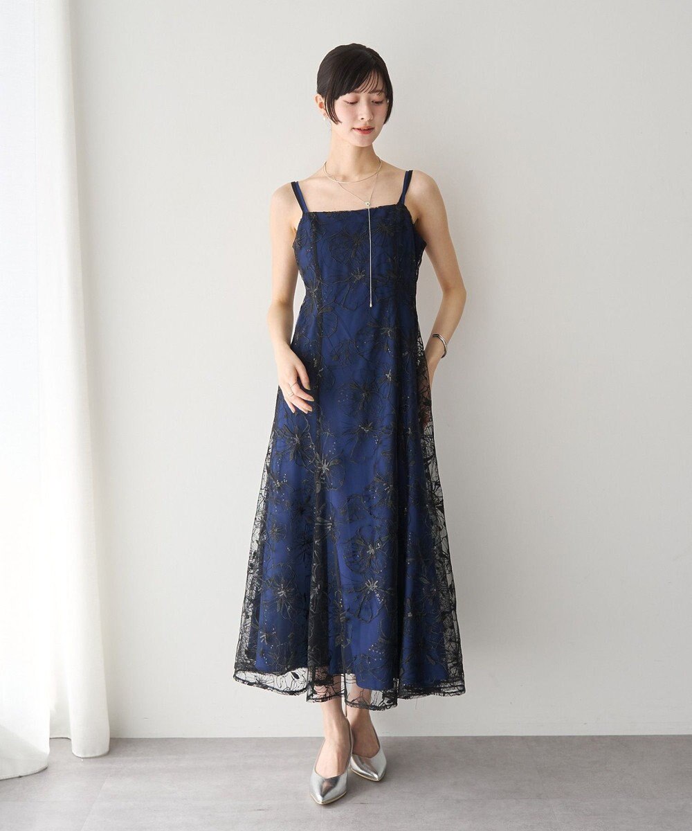 YECCA VECCA 【2点SET】フラワー柄スパンコール刺繍ドレス 