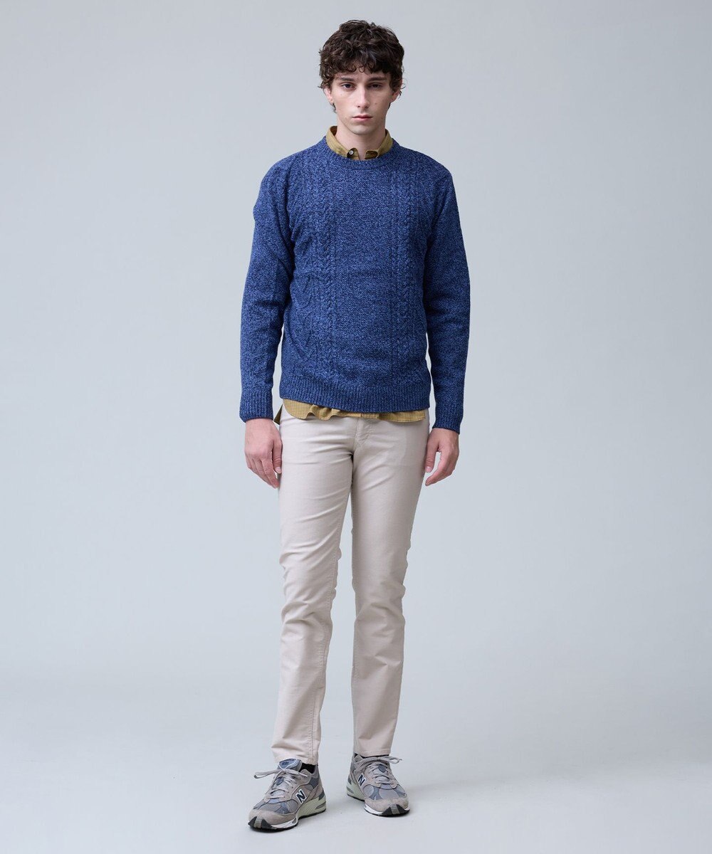 J.PRESS MEN ウール×カシミヤの上質素材【Cash Lamb's Wool】ケーブルクルーネック ニット_25年モデル 