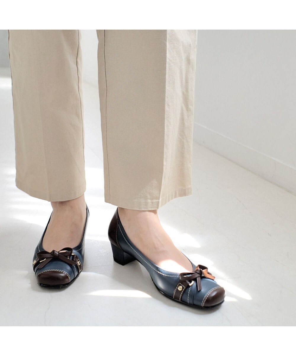 Pointer 日本製 本革リボン付きパンプス 