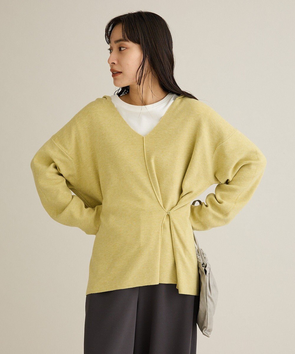 CRAFT STANDARD BOUTIQUE Vネックフードカシュクールニットプルオーバー 