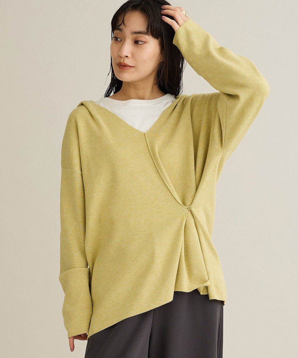 CRAFT STANDARD BOUTIQUE Vネックフードカシュクールニットプルオーバー 