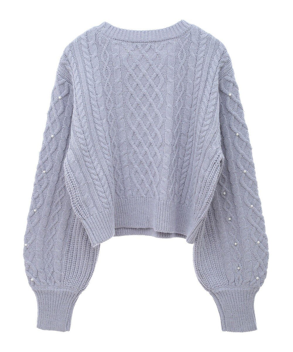earth music&ecology パール＆ケーブルニットプルオーバー 