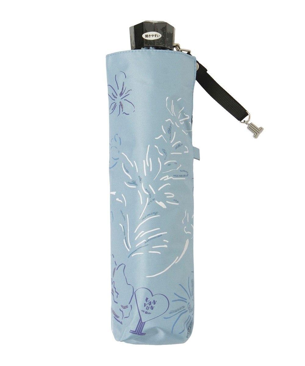 MOONBAT 【遮光率100％/遮熱/UV】LANVIN en Bleu (ランバン オン ブルー)晴雨兼用日傘 ドローイング フラワー 花柄 折りたたみ傘 簡単開閉 