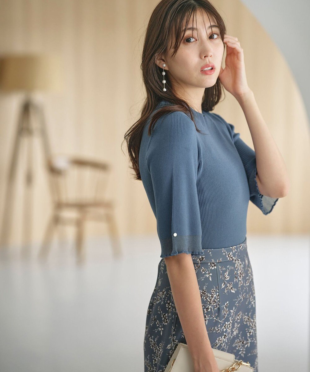 ANY SIS 【洗える】シアーディテール ニット 