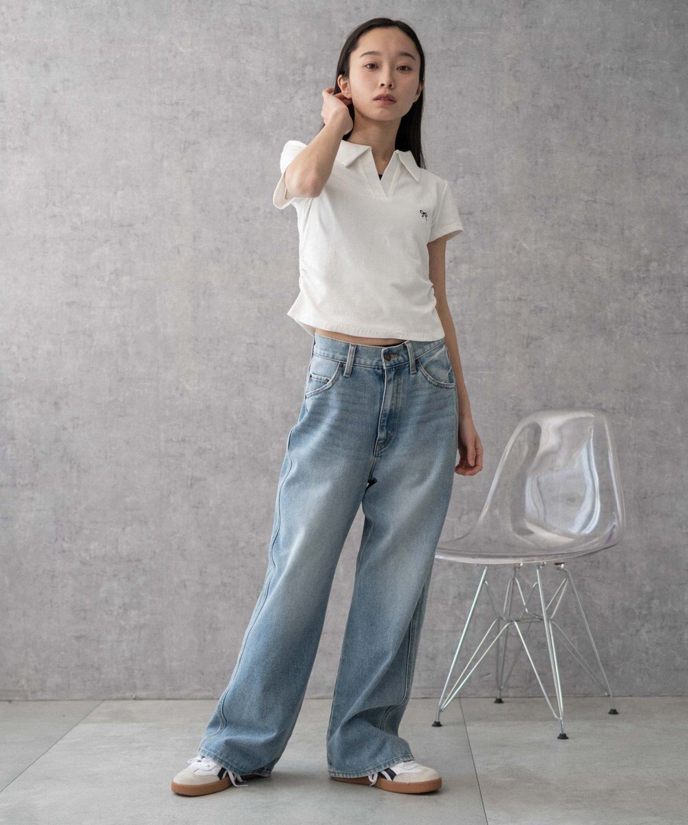 WEGO 【新色追加/美脚/XSSMLサイズ展開】ストレートデニムパンツ 