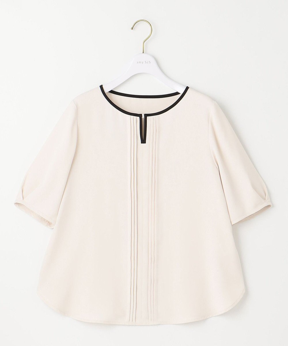 ANY SIS S 【洗える】フロントタックバイカラー ブラウス 