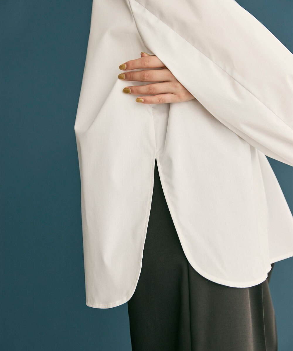 #Newans 【洗濯機可】シャーリングカフスシャツ 