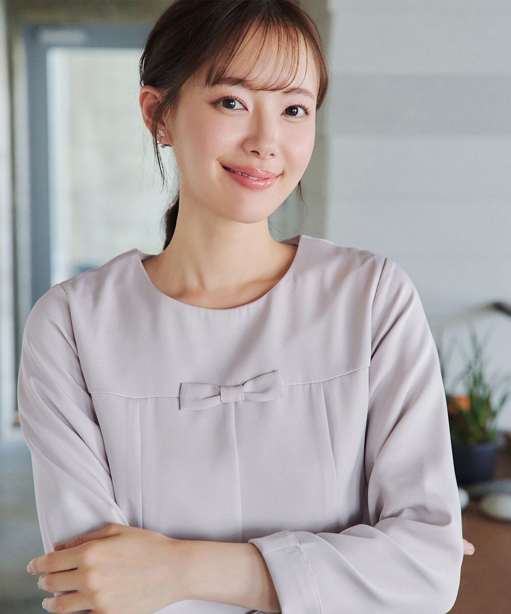 Tiaclasse L 【安田美沙子さん着用・洗える】フレアAラインリボンワンピース 