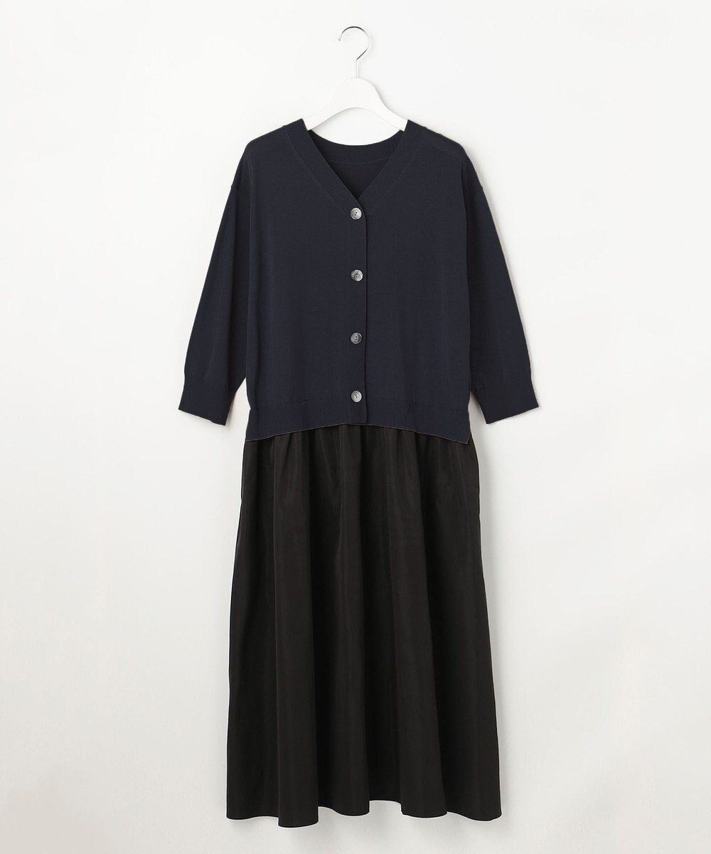 自由区 S 【人気異素材コンビの最新作・前後着用可】タフタコンビ ワンピース 