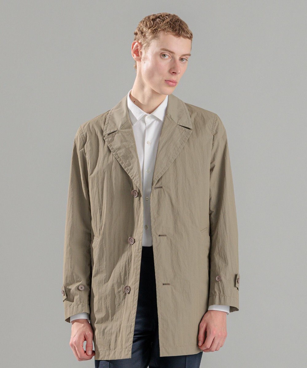 JOSEPH HOMME 【LEON 掲載】ブライトナイロンシャンブレー 　シングルブレストスプリングコート 