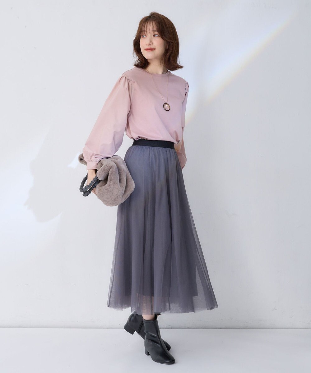 ANY 【ウエストゴム】チュールフレアースカート 