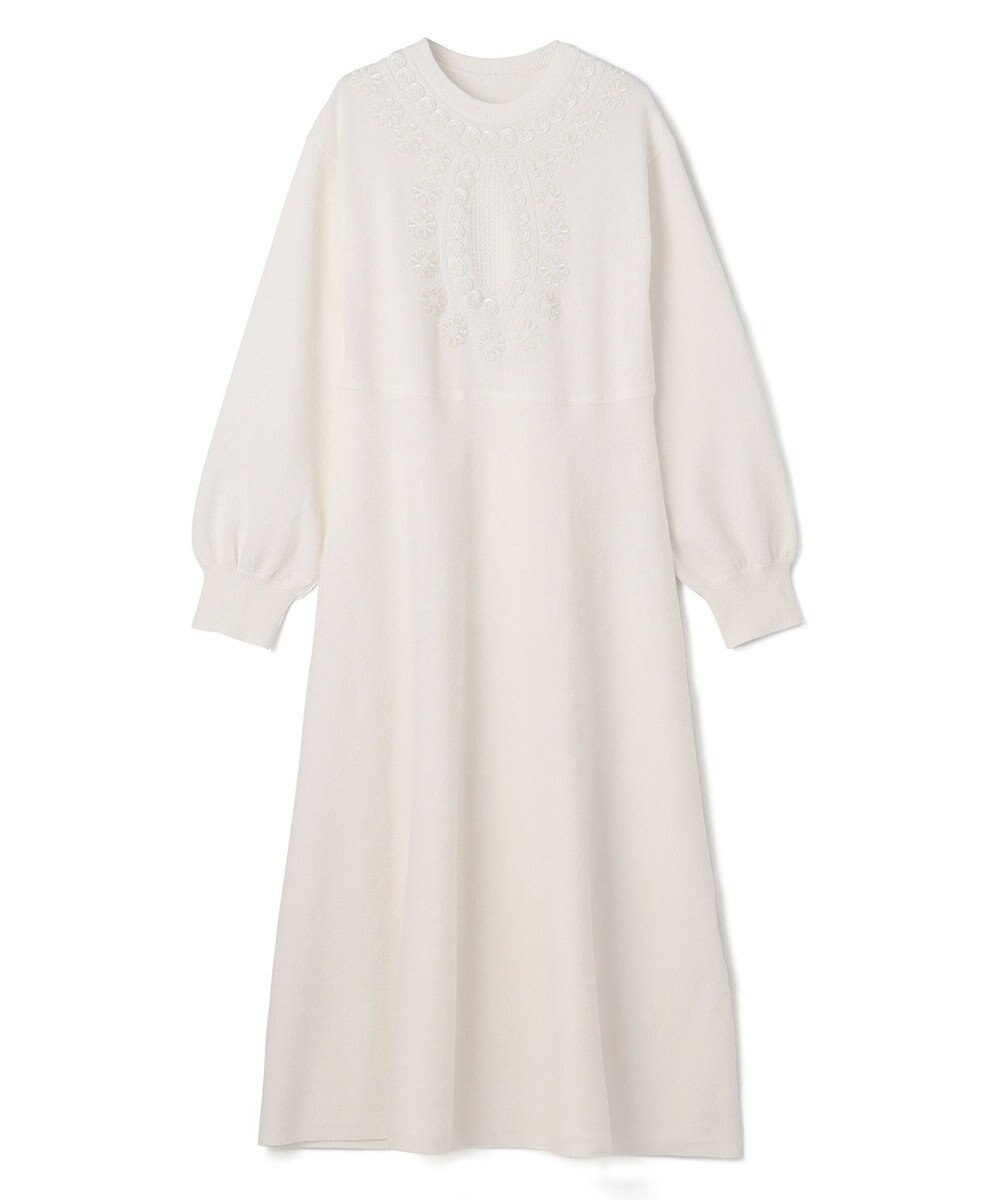 GRACE CONTINENTAL エスニック刺繍ニットワンピース 