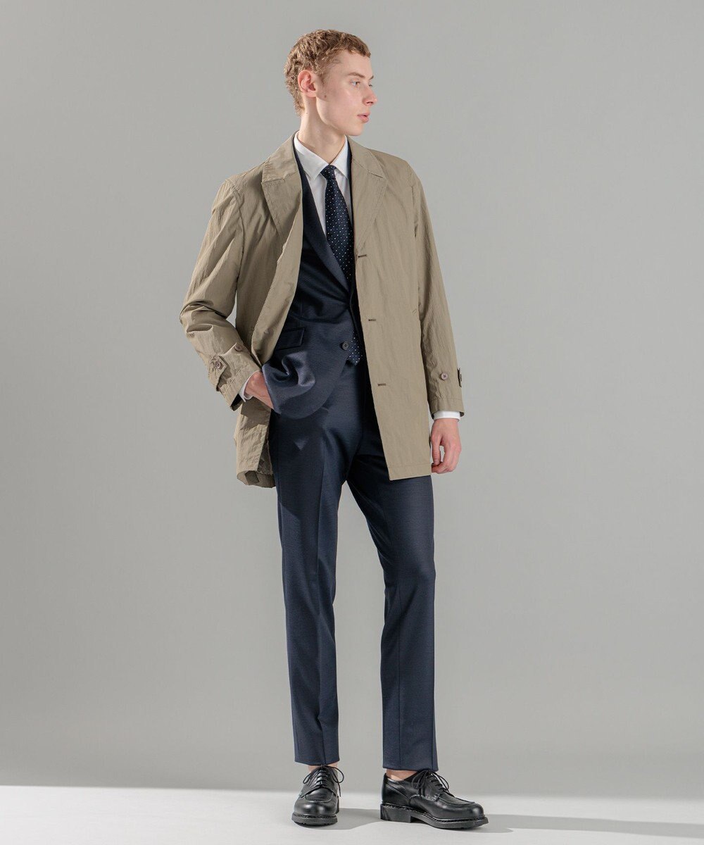 JOSEPH HOMME 【LEON 掲載】ブライトナイロンシャンブレー 　シングルブレストスプリングコート 